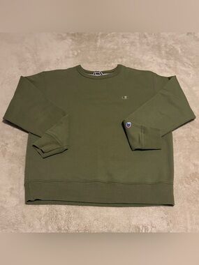 Champion Men's Vintage Warm-Up Sweatshirt Olive Green - Size M